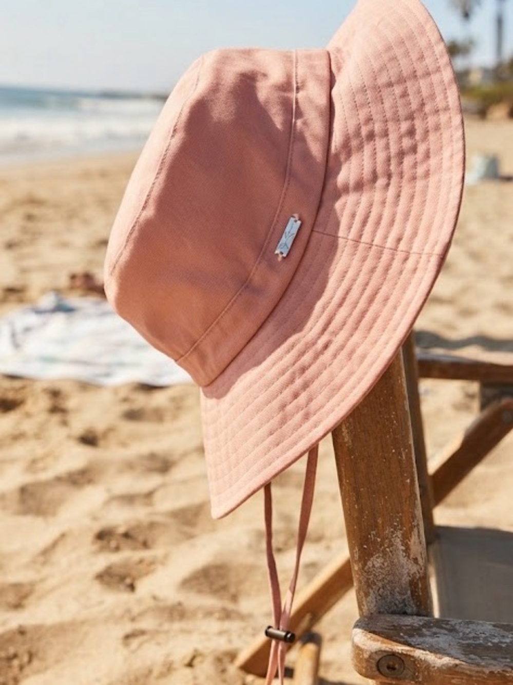 Jessica Simpson Pink Blush Sun Bucket Hat with Adjustable Chin Strap